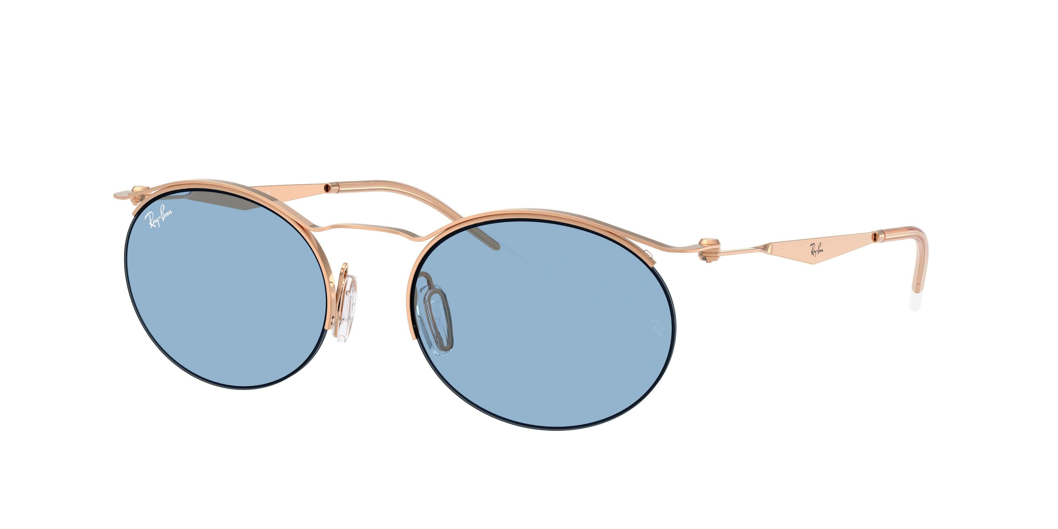 Ray-Ban RB8551 Light Blue Sunglasses - Rose Gold - GOLD/LIGHT BLUE